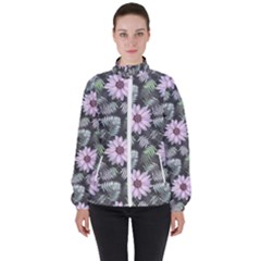 Flower Petal Spring Watercolor Women s High Neck Windbreaker by Ravend