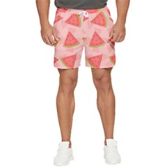 Background Watermelon Pattern Fruit Men s Runner Shorts by Wegoenart