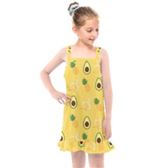 Pineapple Banana Fruit Pattern Kids  Overall Dress by Wegoenart