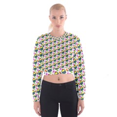 Sweet Dessert Food Cake Pattern Cropped Sweatshirt by Wegoenart