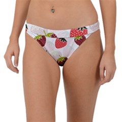 Strawberry Pattern Background Band Bikini Bottom by Wegoenart