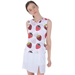 Strawberry Pattern Background Women s Sleeveless Sports Top by Wegoenart