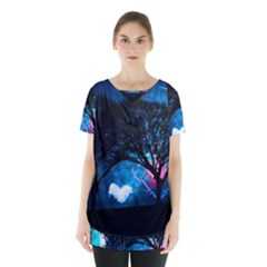 Tree Trees Surreal Universe Silhouette Skirt Hem Sports Top by Wegoenart