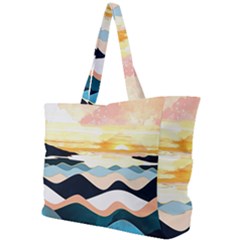 Sea Waves Wave Painting Ocean Water Simple Shoulder Bag by Wegoenart