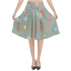 Bear 1 Flared Midi Skirt by nateshop