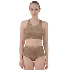 Burlap Texture Racer Back Bikini Set by nateshop