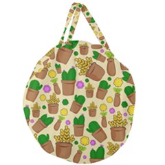 Cactus Giant Round Zipper Tote by nateshop