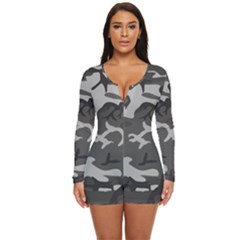 Camouflage Long Sleeve Boyleg Swimsuit by nateshop