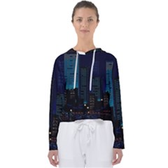 City Building Pixel Art Vaporwave Women s Slouchy Sweat by danenraven