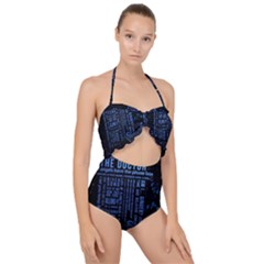 The Doctor Tardis Scallop Top Cut Out Swimsuit