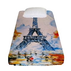 Eiffel Tower Landmark Architecture  Artistic Fitted Sheet (single Size) by danenraven