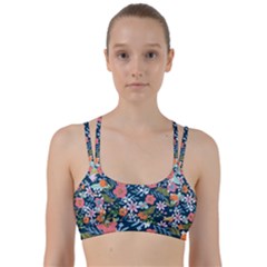 Flower Floral Background Painting Line Them Up Sports Bra