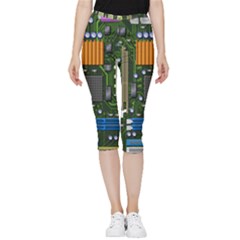 Illustration Motherboard Pc Computer Inside Out Lightweight Velour Capri Leggings  by danenraven