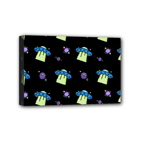 Galaxy Cosmos Rocket Spaceship Ufo Mini Canvas 6  X 4  (stretched) by Wegoenart