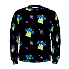 Galaxy Cosmos Rocket Spaceship Ufo Men s Sweatshirt by Wegoenart