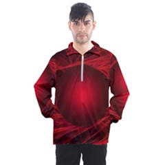 Red Abstract Scratched Doodle Grease Men s Half Zip Pullover