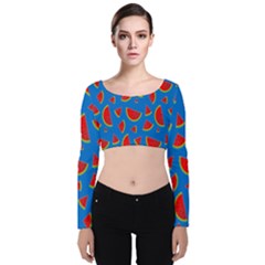 Fruit4 Velvet Long Sleeve Crop Top by nateshop