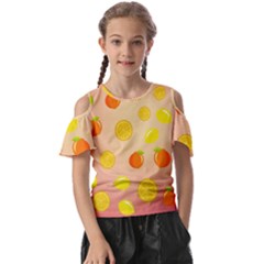 Fruits-gradient,orange Kids  Butterfly Cutout Tee by nateshop