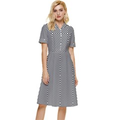 Diagonal Button Top Knee Length Dress by nateshop