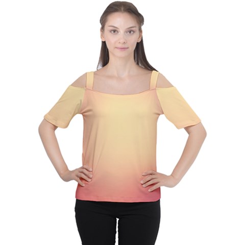 Gradient Cutout Shoulder Tee by nateshop