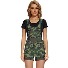 Green Brown Camouflage Short Overalls