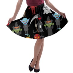 Halloween A-line Skater Skirt by nateshop