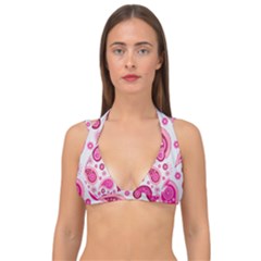 Paisley Double Strap Halter Bikini Top