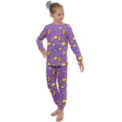 Pattern-purple-cloth Papper Pattern Kids  Long Sleeve Set  by nateshop