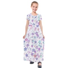 Christmasstars Kids  Short Sleeve Maxi Dress by kyorashop23