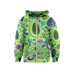 Blob Ring Circle Abstract Kids  Zipper Hoodie by Wegoenart