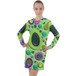 Blob Ring Circle Abstract Long Sleeve Hoodie Dress