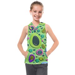 Blob Ring Circle Abstract Kids  Sleeveless Hoodie by Wegoenart