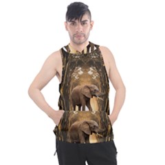 Sculpture Travel Outdoor Nature Elephant Men s Sleeveless Hoodie by Wegoenart