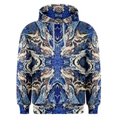 Gold On Cobalt Men s Overhead Hoodie by kaleidomarblingart