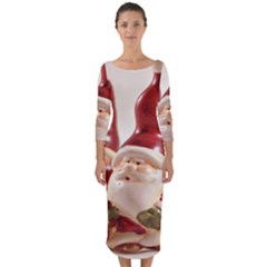 Christmas Figures4 Quarter Sleeve Midi Bodycon Dress by artworkshop