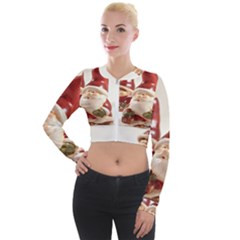 Christmas Figures4 Long Sleeve Cropped Velvet Jacket by artworkshop