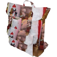 Merry Christmas - Santa Claus Holding Coffee Buckle Up Backpack by artworkshop