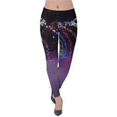 Outdoor Christmas Lights Tunnel Velvet Leggings by artworkshop