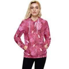 Pink Christmas Tree Women s Lightweight Drawstring Hoodie by artworkshop