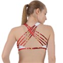 Red Ribbon Bow On White Background Criss Cross Racerback Sports Bra View2