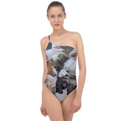 Santa Claus Classic One Shoulder Swimsuit by artworkshop