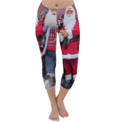 Santa On Christmas 1 Capri Winter Leggings  by artworkshop