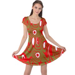 Red-dark Cap Sleeve Dress by nateshop