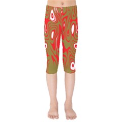 Red-dark Kids  Capri Leggings 