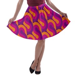 Retro-pattern A-line Skater Skirt by nateshop