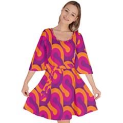 Retro-pattern Velour Kimono Dress by nateshop