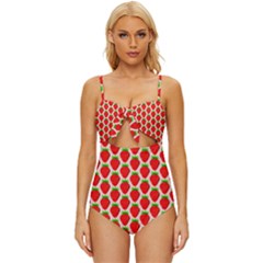 Strawberries Knot Front One-piece Swimsuit by nateshop