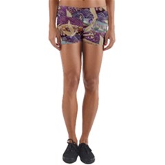 Textile Fabric Pattern Yoga Shorts by nateshop