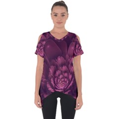 Fractal Blossom Flower Bloom Cut Out Side Drop Tee