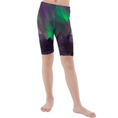 Fantasy Pyramid Mystic Space Kids  Mid Length Swim Shorts by Wegoenart